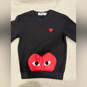 Comme des Garcons Black and Red Heart Sweatshirt